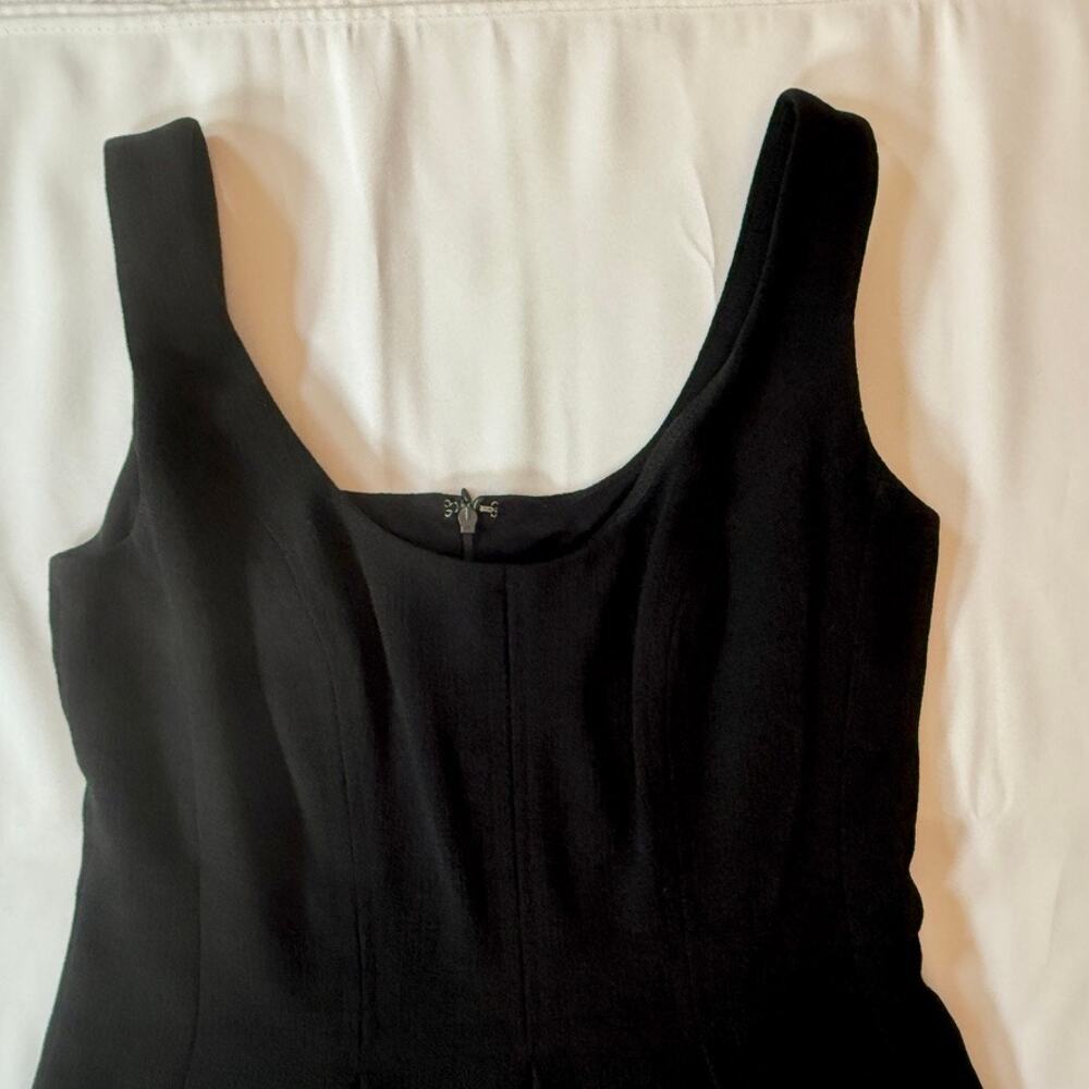 Nine West Black Fit & Flare Dress Tweed Hem Sleeveless Cocktail Career Size 2 - Picture 5 of 16